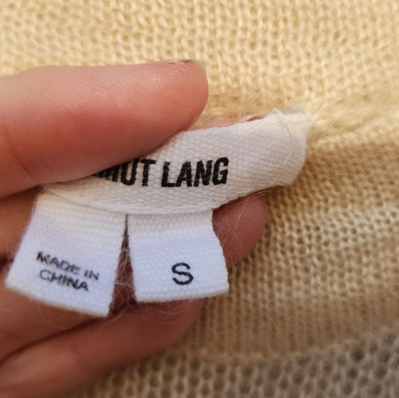 Helmut Lang Mixed Knit Fuzzy Pullover White Mohair Crew-neck Sweater - Picture 7 of 8